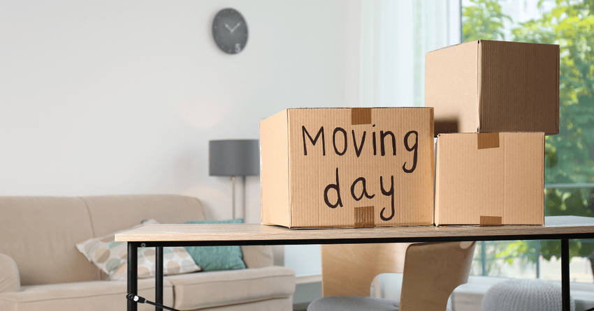 Boxes placed on a table. 
