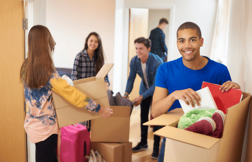 Couple of students preparing to move while considering student moving guide for London Ontario.