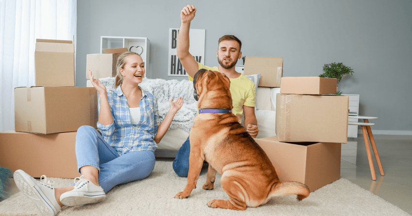 This image shows a family spending time together before the moving day.